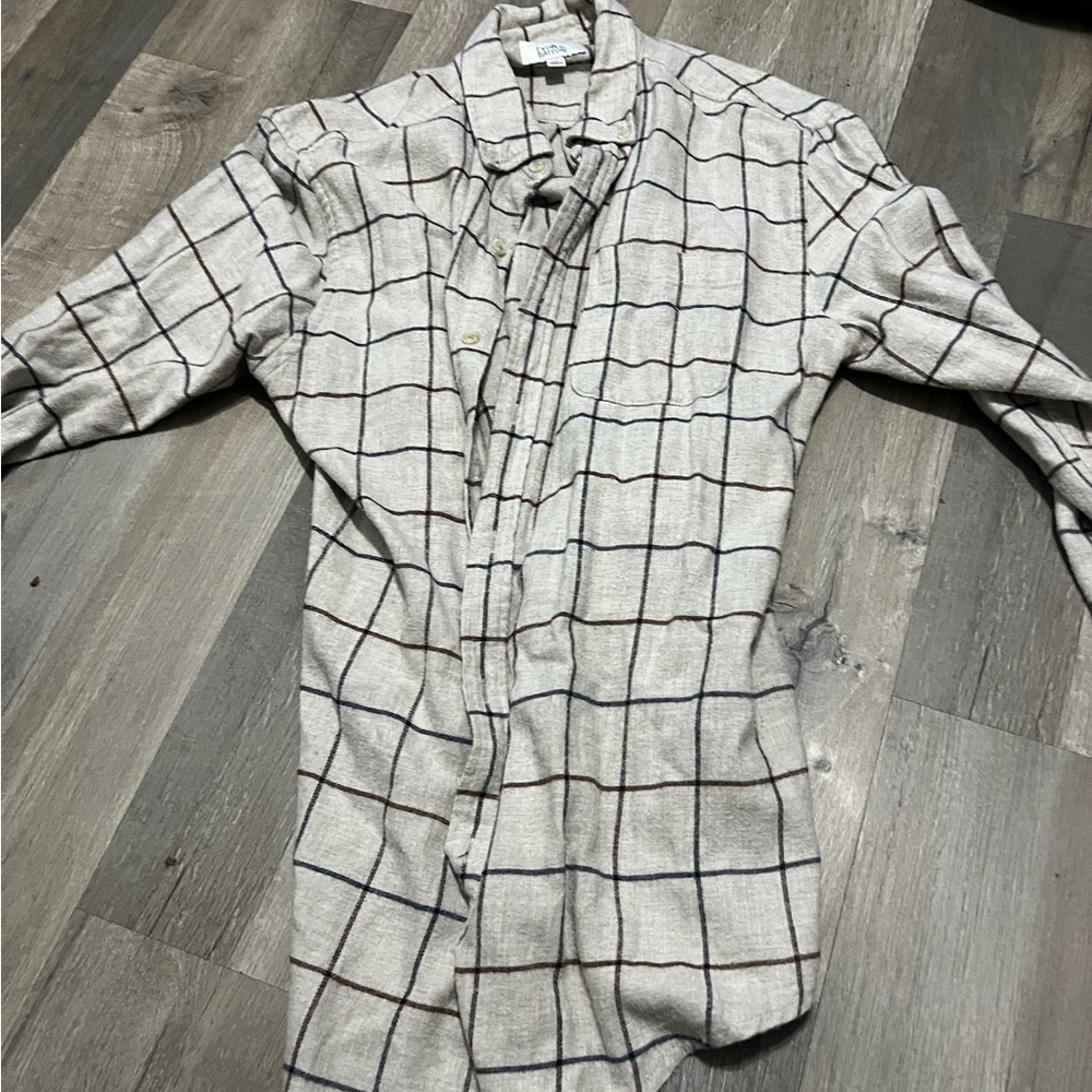Croft & Barrow Cream Plaid Flannel